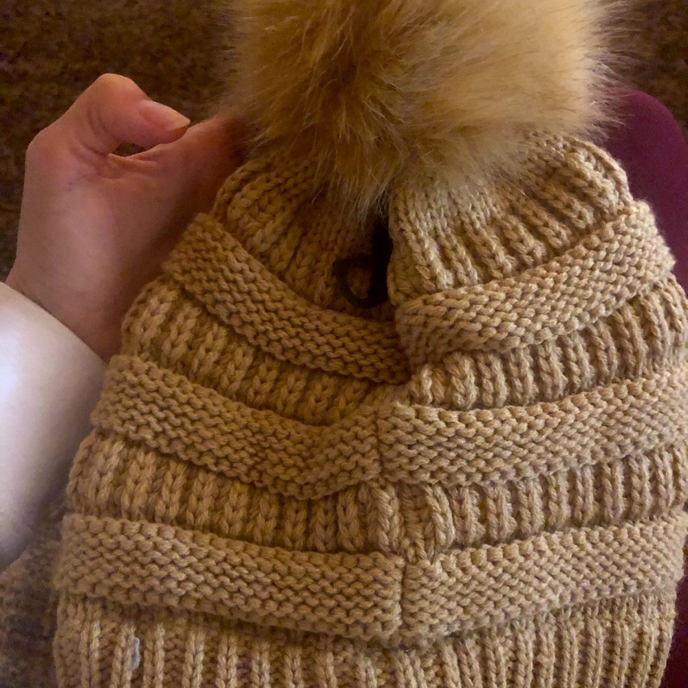 CC Beanie brand new with Tags Beige Knit